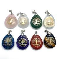 Gemstone Pendants Jewelry Natural Stone Teardrop & Unisex Sold By PC