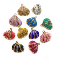 Shell Pendants, with Brass, plated, Unisex, more colors for choice, 21x22-26x27mm, Sold By PC