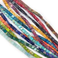 Εντύπωση Jasper Χάντρα, Πλατεία, DIY, περισσότερα χρώματα για την επιλογή, 3x6x6mm, Sold Per Περίπου 38 cm Strand