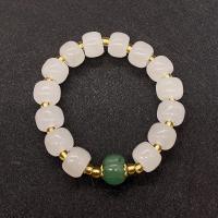 blanc calcédoine bracelet, Seau, unisexe, couleurs mélangées, 9x11mm, Longueur:Environ 18 cm, Vendu par PC