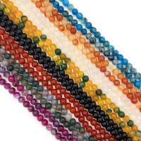 Agat perler, Agate, Runde, du kan DIY & forskellig størrelse for valg, flere farver til valg, Solgt Per Ca. 14.96 inch Strand