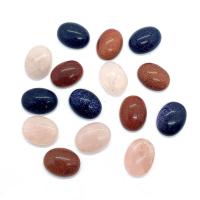 Natural Gemstone Cabochons, Blue Sandstone, with Goldstone, Ellipse, DIY & different materials for choice, more colors for choice, 12x16mm, Sold By PC