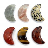 Dragi kamen perle Nakit, Mjesec, možete DIY & različiti materijali za izbor & nema rupe, više boja za izbor, 20x30mm, Prodano By PC