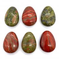 Gemstone Jewelry Beads, Unakite, with Red Jasper, Teardrop, DIY & no hole, more colors for choice, 27x38mm, Sold By PC