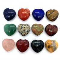 Полудрагоценный камень Бусины, Сердце, DIY & различные материалы для выбора & нет отверстия, Много цветов для выбора, 30x30mm, продается PC
