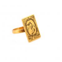 Vinger Ring in edelstaal, 304 roestvrij staal, verschillende grootte voor keus & voor vrouw, gouden, 1mm,20*12.6mm, Verkocht door PC
