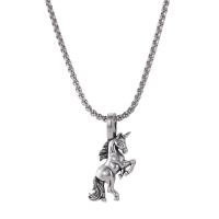 Zinc Alloy smykker halskæde, Unicorn, forgyldt, mode smykker & Unisex, nikkel, bly & cadmium fri, 25.30x46.70mm, Solgt Per Ca. 19.69 inch Strand