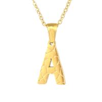 Stainless Steel Jewelry Necklace 304 Stainless Steel Alphabet Letter Vacuum Ion Plating fashion jewelry & for woman golden Length Approx 17.71 Inch Sold By PC