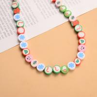 Polymer Ton Perlen , Weihnachts-Design & DIY, gemischte Farben, 10x4mm, verkauft per ca. 15.75 ZollInch Strang