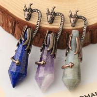 Gemstone Pendants Jewelry, Brass, with Gemstone, different materials for choice & Unisex, nickel, lead & cadmium free, 15x75mm, Sold By PC
