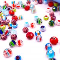 Perles de Murano Millefiori Slice  , chalumeau, Rond, envoyé au hasard & DIY, couleurs mélangées, 10-12mm, Trou:Environ 2mm, 100PC/sac, Vendu par sac