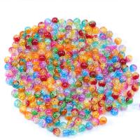 Acryl Schmuck Perlen, rund, DIY & verschiedene Größen vorhanden & Eis Flocke, gemischte Farben, 8/10/12mm, Bohrung:ca. 2.5mm, 100PCs/Tasche, verkauft von Tasche