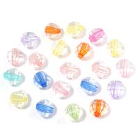 Bead i Bead Akryl perler, Polygon, farve-foret, du kan DIY, blandede farver, 10mm, Hole:Ca. 2.3mm, 50pc'er/Bag, Solgt af Bag