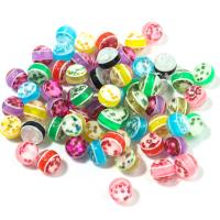 Harpiks smykker Perler, Resin, Runde, du kan DIY, blandede farver, 8mm, Hole:Ca. 1.5mm, 100pc'er/Bag, Solgt af Bag