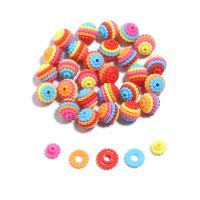 Perles en plastique ABS, Rond, Patchwork & DIY, couleurs mélangées, 10x9mm, Trou:Environ 1.6mm, 100PC/sac, Vendu par sac