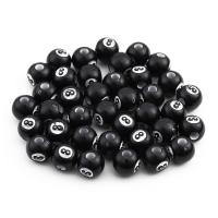 Acrylic Jewelry Beads, Round, printing, DIY, white and black, 11mm, Hole:Approx 3.5mm, 50PCs/Bag, Sold By Bag