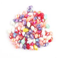 Perline in acrilico placcate, Poligono, placcato multicolore, DIY & spirale, colori misti, 14x9.10x7.50mm, Foro:Appross. 1.6mm, 50PC/borsa, Venduto da borsa
