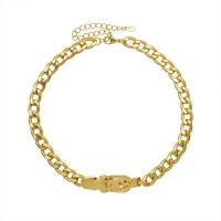 Titanstahl Halskette, mit Verlängerungskettchen von 8cm, 18K vergoldet, Modeschmuck & verschiedene Stile für Wahl & für Frau, keine, 8.50mm, Länge:ca. 33 cm, verkauft von PC
