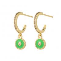 Brass Drop Earring, gold color plated, for woman & enamel, more colors for choice, 7x23.50mm, Sold By Pair