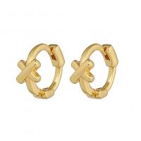 Messing Huggie Hoop Earring, gold plated, verschillende stijlen voor de keuze & voor vrouw, Verkocht door pair