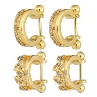Messing Huggie Hoop Ohrringe, goldfarben plattiert, verschiedene Stile für Wahl & Micro pave Zirkonia & für Frau, verkauft von Paar