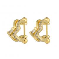 Messing Huggie Hoop Ohrringe, goldfarben plattiert, verschiedene Stile für Wahl & Micro pave Zirkonia & für Frau, verkauft von Paar