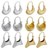 Messing Hoop Earring, forgyldt, forskellige stilarter for valg & for kvinde, flere farver til valg, Solgt af par