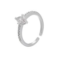 Anillo de dedo de latón, metal, chapado, Ajustable & para mujer & con diamantes de imitación, más colores para la opción, 20mm, Vendido por UD
