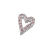Brass Slide Charm plated & micro pave cubic zirconia Sold By PC