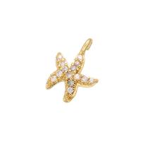 Cubic Zirconia Micro Pave Brass Pendant Starfish plated micro pave cubic zirconia & for woman Sold By PC