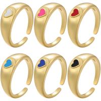 Brass δάχτυλο του δακτυλίου, Ορείχαλκος, επιχρυσωμένο, Ρυθμιζόμενο & για τη γυναίκα & σμάλτο, περισσότερα χρώματα για την επιλογή, 20.50mm, Sold Με PC