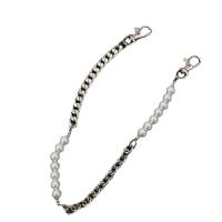 Zinc Alloy Bag Straps with Plastic Pearl & Iron platinum color plated for woman Length 48 cm Sold By PC