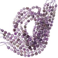 Natürliche Amethyst Perlen, mit Seedbead, Quadrat, DIY, violett, 5x5x5mm, verkauft per ca. 15.6 ZollInch Strang