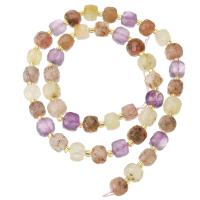 Quartz naturel bijoux perles, avec Seedbead, Infini, DIY & facettes, multicolore, 7x7x7mm, Vendu par Environ 15.5 pouce brin