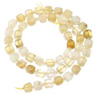 Natürlicher Citrin Perlen, Gelbquarz Perlen, mit Seedbead, Quadrat, DIY, gelb, Klasse AA, 6x6x6mm, verkauft per ca. 15.8 ZollInch Strang