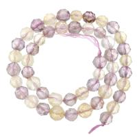 Ametrine Beads Round DIY & faceted two different colored Sold Per Approx 15.5 Inch Strand