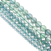 Fluorit Pärlor, Blå + fluorit, Rund, DIY & olika storlek för val, ljusblå, Grade AA, Såld Per Ca 16 inch Strand