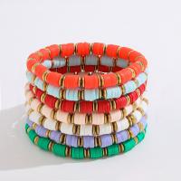 Polymer Clay Bracelet with Zinc Alloy gold color plated for woman 6mm Length Approx 17.5 cm Sold By PC
