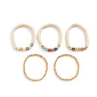 Polymer Ton Armband, mit Verkupferter Kunststoff & Kunststoff Perlen & Zinklegierung & Acryl, goldfarben plattiert, verschiedene Stile für Wahl & für Frau & Emaille, keine, Länge ca. 18 cm, verkauft von setzen