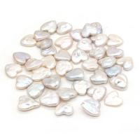 Ingen hul ferskvandskulturperle Beads, Ferskvandsperle, Heart, du kan DIY, hvid, 15x15mm, Solgt af PC