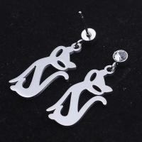 Titanium Steel  Earring & for woman & faceted & with rhinestone original color Approx Sold By Bag