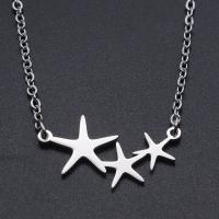 Titanium Steel Necklace, with 20cm extender chain, Star, Vacuum Ion Plating, for woman, more colors for choice, 26.50x14.50mm, Length:Approx 20 cm, Approx 10PCs/Bag, Sold By Bag