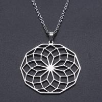 Titanium Steel Necklace, Flower, Vacuum Ion Plating, different styles for choice & for woman & hollow, more colors for choice, Length:Approx 45 cm, Sold By PC