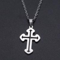 Titanstahl Halskette, Kreuz, verschiedene Größen vorhanden & für Frau, keine, Länge:ca. 45 cm, ca. 10PCs/Tasche, verkauft von Tasche