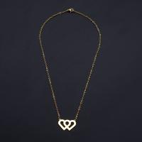 Titanstahl Halskette, Herz, für Frau & hohl, keine, 25x17mm, Länge ca. 40 cm, ca. 10PCs/Tasche, verkauft von Tasche