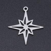 Titanium Steel Pendants Eight Point Star Vacuum Ion Plating for woman & hollow Approx Sold By Bag