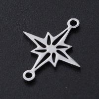Stainless Steel Connector Titanium Steel Eight Point Star Vacuum Ion Plating DIY & 1/1 loop & hollow Approx Sold By Bag