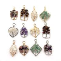 Gemstone Pendants Jewelry, with brass wire, plated, DIY & different styles for choice, Sold By PC