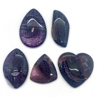 Agate Jewelry Pendants, Dragon Veins Agate, random style & 5 pieces, mixed colors, 35x45-25x55mm, 5PCs/Set, Sold By Set