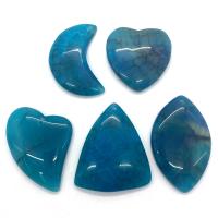 Agate Jewelry Pendants, Dragon Veins Agate, random style & 5 pieces, blue, 35x45-25x55mm, 5PCs/Set, Sold By Set